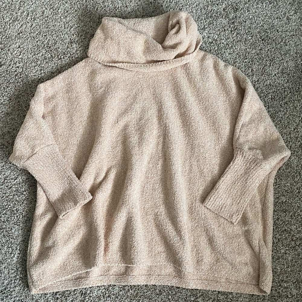Beige Cowl Neck Sweater